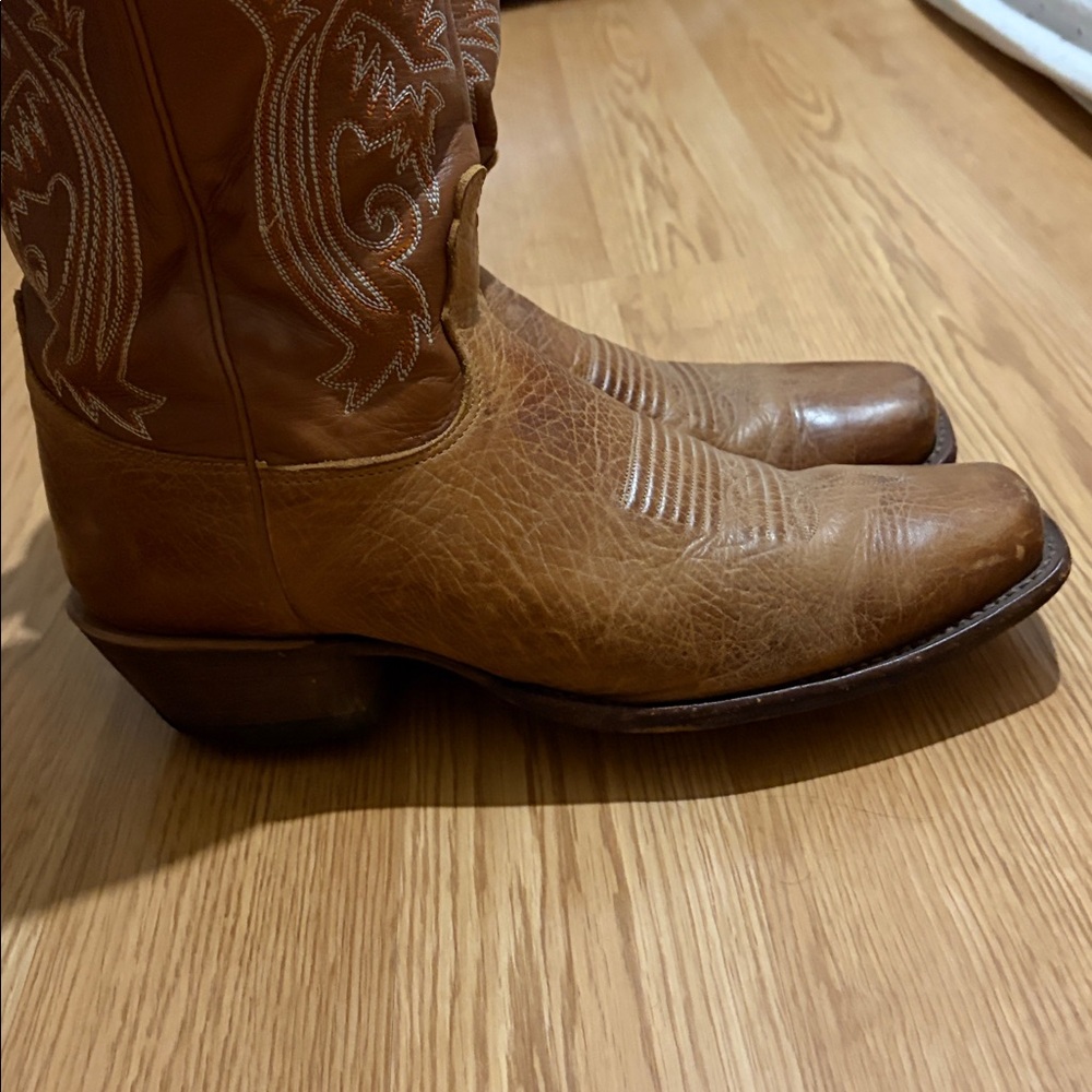 Nocona Boots Brown Leather Cowboy Boots - Picture 9 of 13